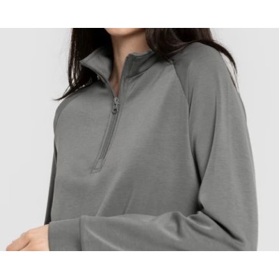 Sudadera holgada con media cremallera y pantalón de chándal fluido para mujer