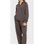 Sudadera holgada con media cremallera y pantalón de chándal fluido para mujer