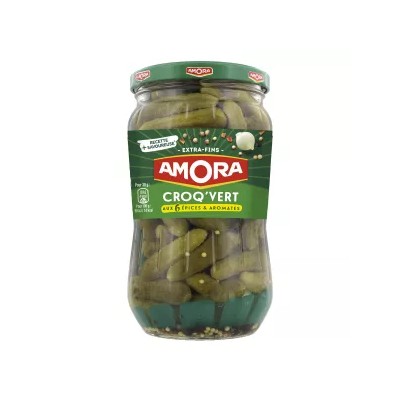 Cornichons 5 Épices & Aromates Extra Fins, 540g - AMORA