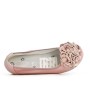 Comfortable faux leather ballerina with flower pattern and small heel