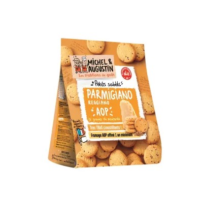 Galletas de mantequilla con parmesano y mostaza, 120 g - MICHEL ET AUGUSTIN