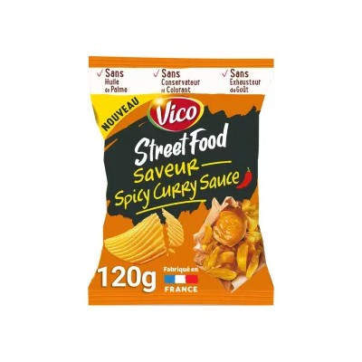 Street Food Spicy Curry Sauce Chips 120g - VICO
