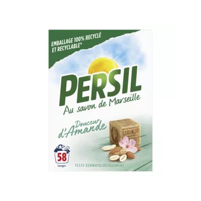 Detergente en polvo suave de almendras y perejil, 58 lavados