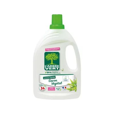Detergente líquido hipoalergénico para ropa con jabón vegetal 1,5 l - L'ARBRE VERT