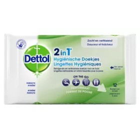 Lingettes hygiénique désinfectante 2en1 x12 - DETTOL