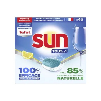 SUN All-in-1 Lemon Dishwasher Capsules 46 Washes