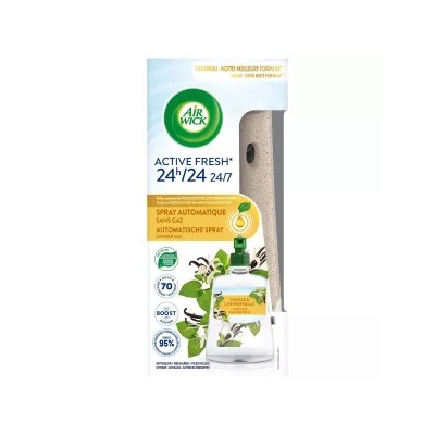 Difusor de ambientador automático en aerosol - Sin gas - Aroma activo a vainilla + Recarga - AIR WICK