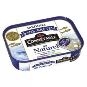Sardines Sans Arêtes au Naturel,98g - CONNÉTABLE