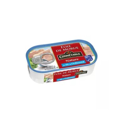 Foie de Morue Nature au Sel de Guérande, 121g -CONNÉTABLE