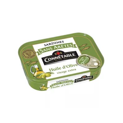 Sardines Sans Arêtes à l'Huile d'Olive, 98g - CONNÉTABLE