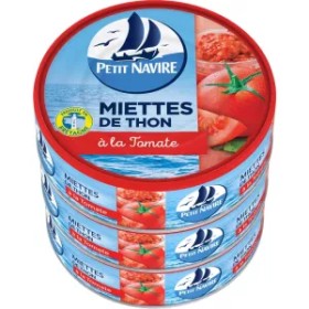 Miettes de Thon à La Tomate,3X52g - PETIT NAVIRE