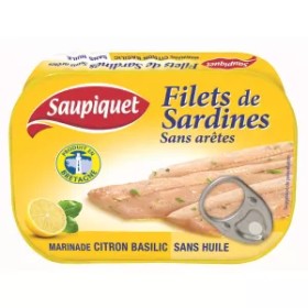 Filetes de Sardina Deshuesada con Limón y Albahaca, 100 g - SAUPIQUET