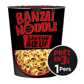 Nouilles Instantanées Saveur Bœuf 67g - Banzai Noodle