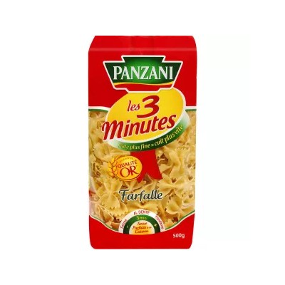 Pasta farfalle, 3 minutos, 500 g - PANZANI