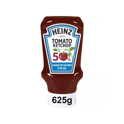 Kétchup de tomate 50 % menos azúcar y sal, 625 g - HEINZ