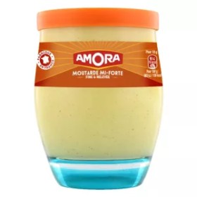 Moutarde mi-forte fine & relevée en verrine 230g - AMORA