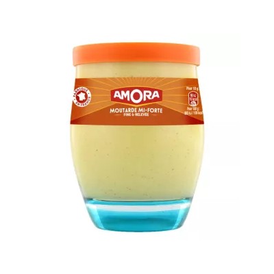 Medium-strength, fine and tangy mustard in a 230g jar - AMORA