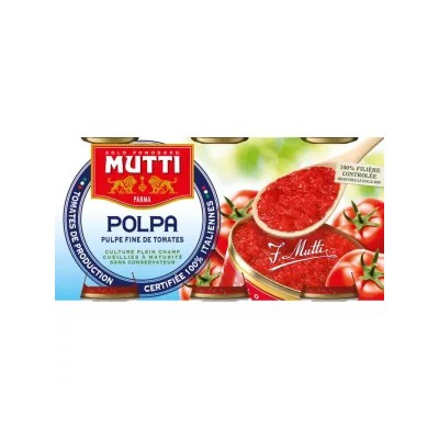Finely Crushed Tomato Pulp (Polpa) 3x400g - MUTTI