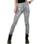 Women's jeans with green stretch print