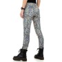 Women's jeans with green stretch print