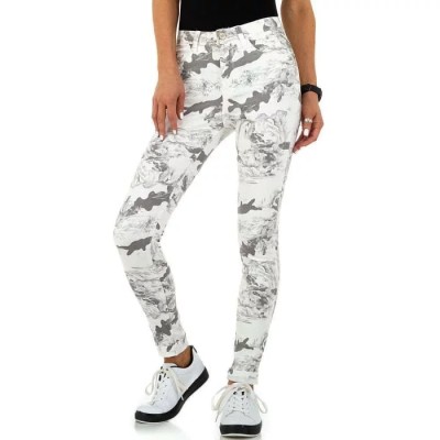 Jeans Femme camouflage stretch white