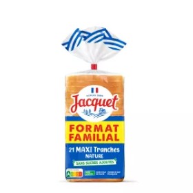 No Added Sugar Sliced ​​Bread, 825g - JACQUET