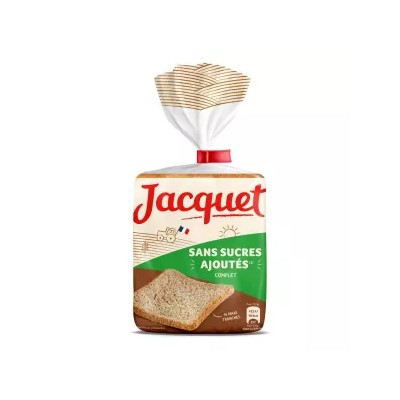 Pan de molde integral Maxi, sin azúcares añadidos, 550 g - JACQUET