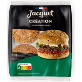 Seeded Hamburger Buns, x4 260g - JACQUET