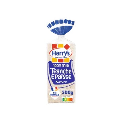 Pain de Mie Sans Croute Nature, Tranches Epaisses, 15t 500g - HARRY'S