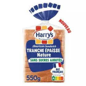 Pain De Mie Américain Sandwich Nature Tranches Epaisses 550g - Harrys