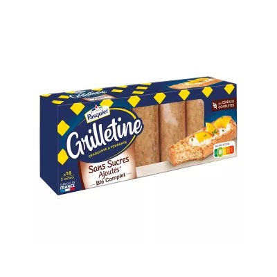 Grilletine Trigo Integral Sin Azúcares Añadidos 255 g - PASQUIER