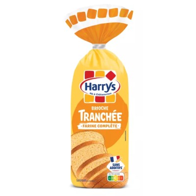 Brioche Tranchée Farine Complète Sans Additif, 485g - HARRYS
