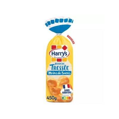 Reduced Sugar Braided Brioche, No Additives, 450g - Harrys