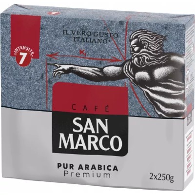 Café pur arabica Moulu 2 x 250 g - SAN MARCO
