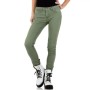 Women's slim reversible jeans with green pattern