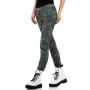 Women's slim reversible jeans with green pattern