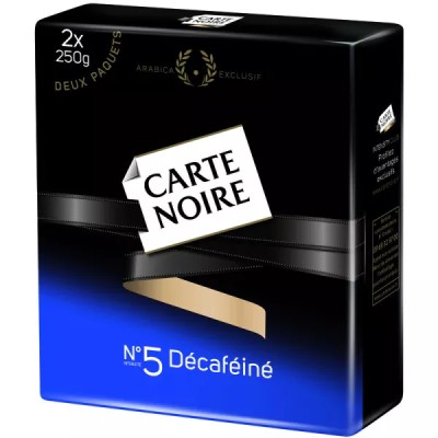 Café molido descafeinado, 2 x 250 g - CARTE NOIRE