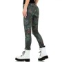 Women's slim reversible jeans with green pattern