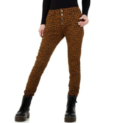 Women's brown leopard print jeans