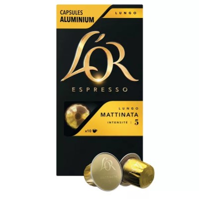 L'OR ESPRESSO Lungo Mattinata Coffee x10 Aluminum Capsules 52g