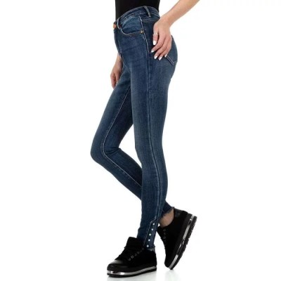 Jeans Femme finition perles brut