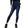 Women's high waist slim stretch jeans with raw belt