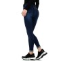 Women's high waist slim stretch jeans with raw belt