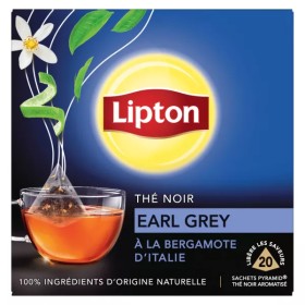 Té negro Lipton Earl Grey con bergamota italiana (20 bolsitas)