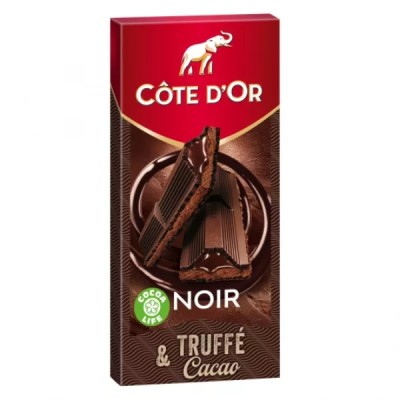 Thick dark filled chocolate bar with flowing heart truffles 190g - COTE D'OR
