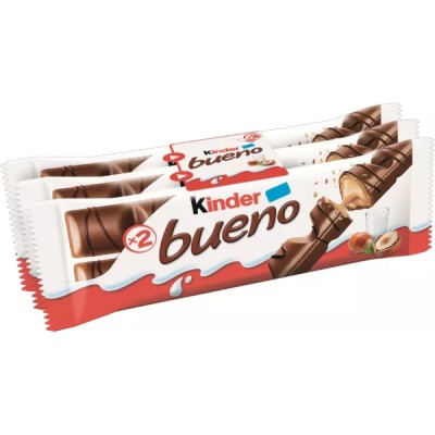 Barres chocolatées lait noisettes 3x2 barres 129g - KINDER