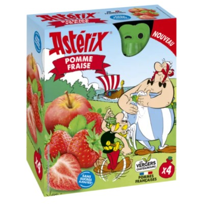 Compote Pomme et Fraise Astérix Sans Sucres Ajoutés 360 g