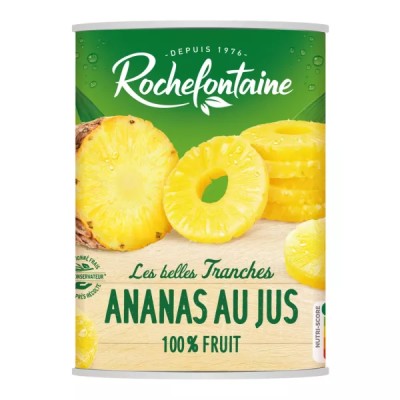 Frutas en almíbar de piña en rodajas con jugo 565g - ROCHEFONTAINE