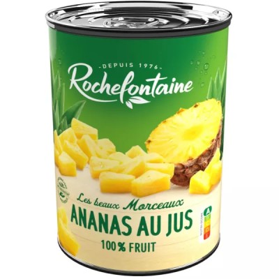 Frutas en almíbar piña trozos con jugo 567g - ROCHEFONTAINE
