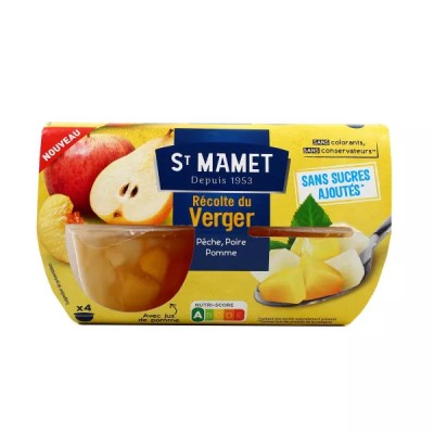 Orchard Fruit Salads Peach Pear And Apple 4x113g - St Mamet